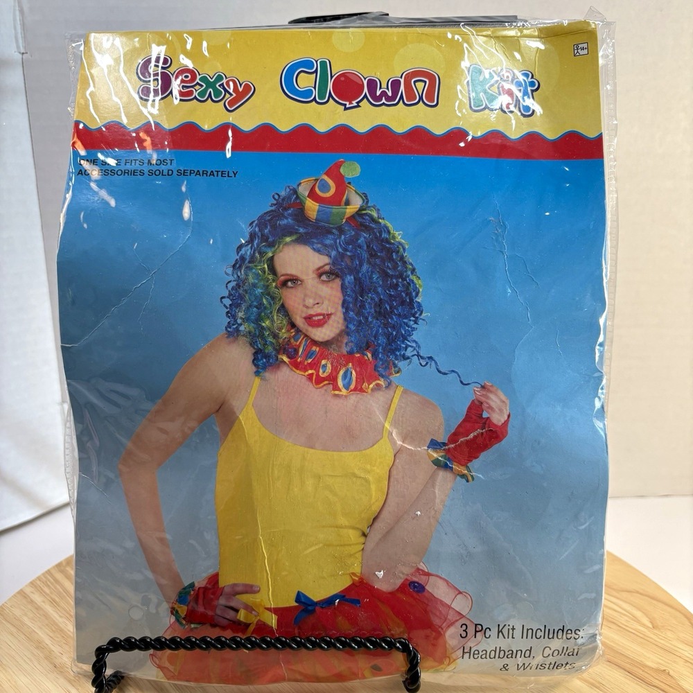 Costumes USA Sexy Clown 3 Pc Kit Headband Collar Wristlets Adult One Size NEW